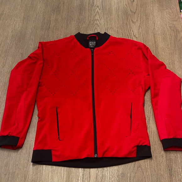 adidas Jackets & Blazers - Unisex Adidas Climate Red Zip Up Jacket-Size Small